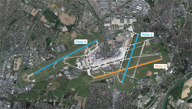 Détail des pistes de l'aéroport d'Orly, Discount Parc (crédit photo ADP)